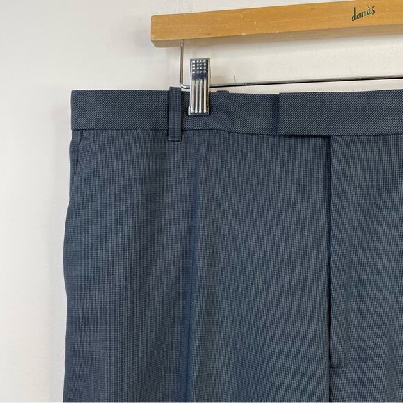 Van Heusen Flex Fit Flat front Straight leg dress pants Ash Blue Navy men 36 new - Picture 5 of 11